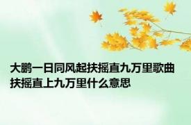 大鹏一日同风起扶摇直九万里歌曲 扶摇直上九万里什么意思