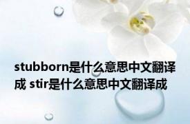 stubborn是什么意思中文翻译成 stir是什么意思中文翻译成 