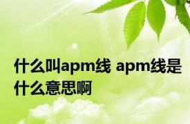 什么叫apm线 apm线是什么意思啊