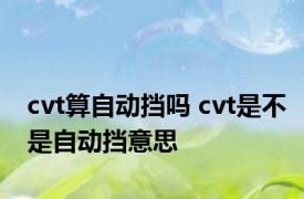 cvt算自动挡吗 cvt是不是自动挡意思