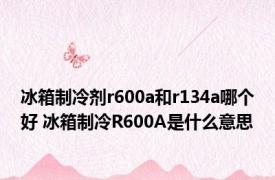 冰箱制冷剂r600a和r134a哪个好 冰箱制冷R600A是什么意思