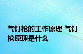 气钉枪的工作原理 气钉枪原理是什么