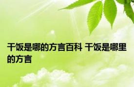 干饭是哪的方言百科 干饭是哪里的方言