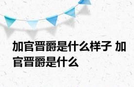 加官晋爵是什么样子 加官晋爵是什么