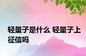 轻量子是什么 轻量子上征信吗