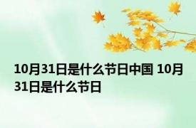 10月31日是什么节日中国 10月31日是什么节日