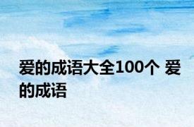 爱的成语大全100个 爱的成语