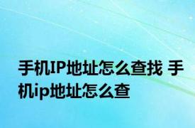 手机IP地址怎么查找 手机ip地址怎么查