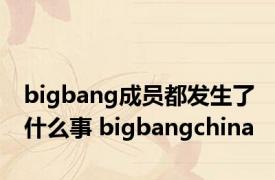 bigbang成员都发生了什么事 bigbangchina 