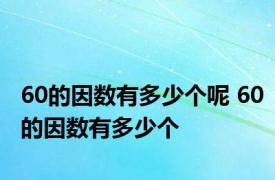 60的因数有多少个呢 60的因数有多少个