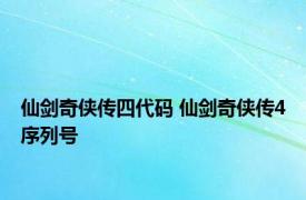 仙剑奇侠传四代码 仙剑奇侠传4序列号 