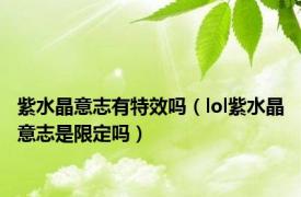 紫水晶意志有特效吗（lol紫水晶意志是限定吗）