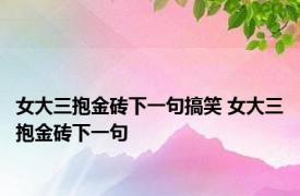 女大三抱金砖下一句搞笑 女大三抱金砖下一句