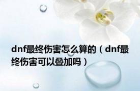 dnf最终伤害怎么算的（dnf最终伤害可以叠加吗）