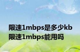 限速1mbps是多少kb 限速1mbps能用吗