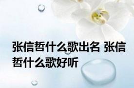 张信哲什么歌出名 张信哲什么歌好听