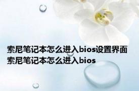 索尼笔记本怎么进入bios设置界面 索尼笔记本怎么进入bios