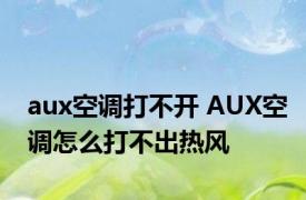 aux空调打不开 AUX空调怎么打不出热风