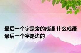 最后一个字是旁的成语 什么成语最后一个字是边的