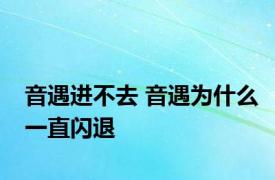 音遇进不去 音遇为什么一直闪退