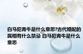 白马犯青牛是什么意思?古代婚配的属相有什么禁忌 白马犯青牛是什么意思