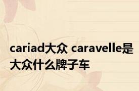 cariad大众 caravelle是大众什么牌子车