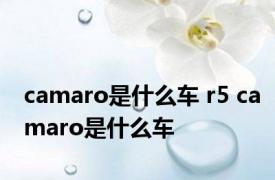 camaro是什么车 r5 camaro是什么车