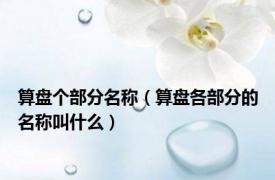 算盘个部分名称（算盘各部分的名称叫什么）