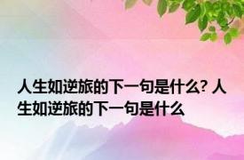 人生如逆旅的下一句是什么? 人生如逆旅的下一句是什么