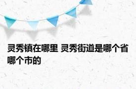 灵秀镇在哪里 灵秀街道是哪个省哪个市的