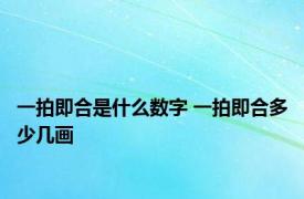 一拍即合是什么数字 一拍即合多少几画