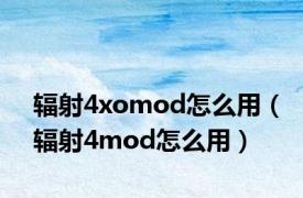 辐射4xomod怎么用（辐射4mod怎么用）