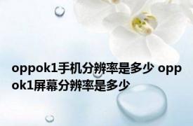 oppok1手机分辨率是多少 oppok1屏幕分辨率是多少