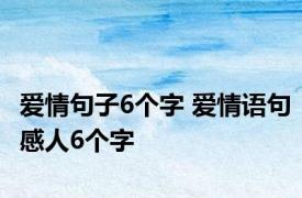 爱情句子6个字 爱情语句感人6个字