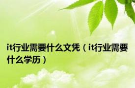 it行业需要什么文凭（it行业需要什么学历）