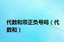 代数和带正负号吗（代数和）