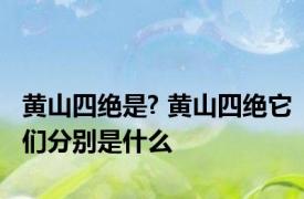 黄山四绝是? 黄山四绝它们分别是什么