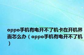 oppo手机有电开不了机卡在开机界面怎么办（oppo手机有电开不了机）