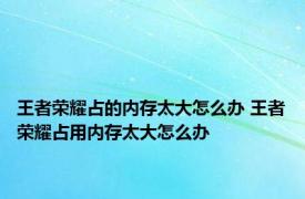 王者荣耀占的内存太大怎么办 王者荣耀占用内存太大怎么办