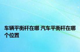 车辆平衡杆在哪 汽车平衡杆在哪个位置