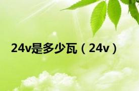 24v是多少瓦（24v）