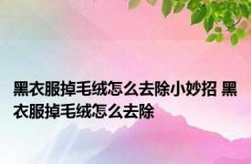 黑衣服掉毛绒怎么去除小妙招 黑衣服掉毛绒怎么去除