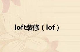 loft装修（lof）