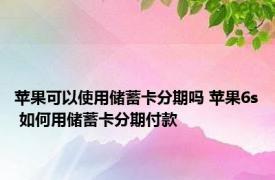 苹果可以使用储蓄卡分期吗 苹果6s 如何用储蓄卡分期付款