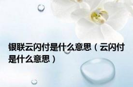 银联云闪付是什么意思（云闪付是什么意思）