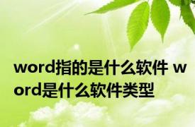 word指的是什么软件 word是什么软件类型