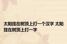 太阳挂在树顶上打一个汉字 太阳挂在树顶上打一字