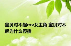 宝贝对不起mv女主角 宝贝对不起为什么停播