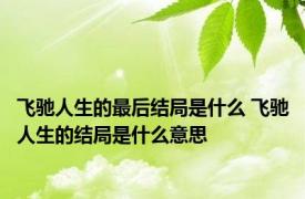 飞驰人生的最后结局是什么 飞驰人生的结局是什么意思