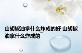 山胡椒油拿什么炸成的好 山胡椒油拿什么炸成的